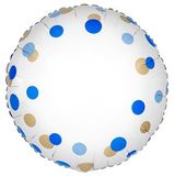 Oaktree 18"inch Blue Gold Confetti No Message Metallic - Foil Balloons